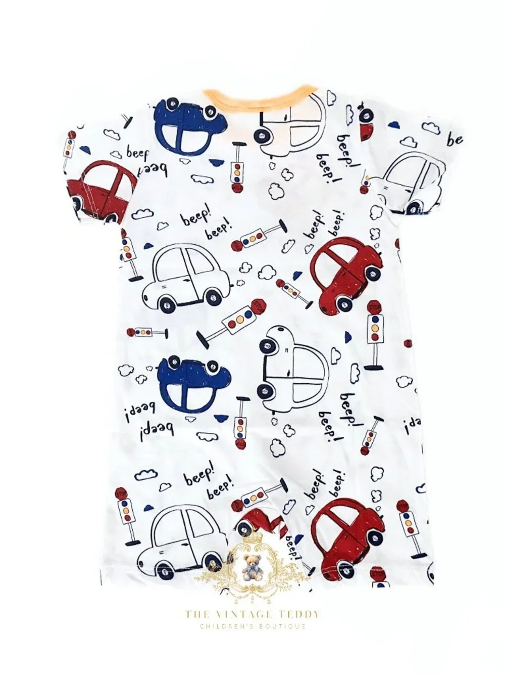 NWT Cute Boys One-piece Sleep N' Play Romper Cars Go Beep! Beep! Colorful 0-3M
